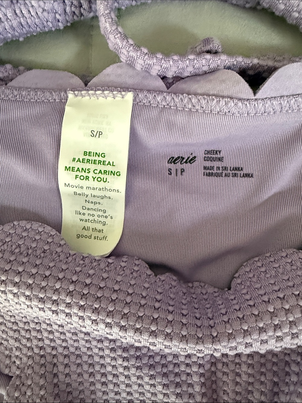 aerie Lavender Scallop-Edge Bikini Set - Picture 2 of 4
